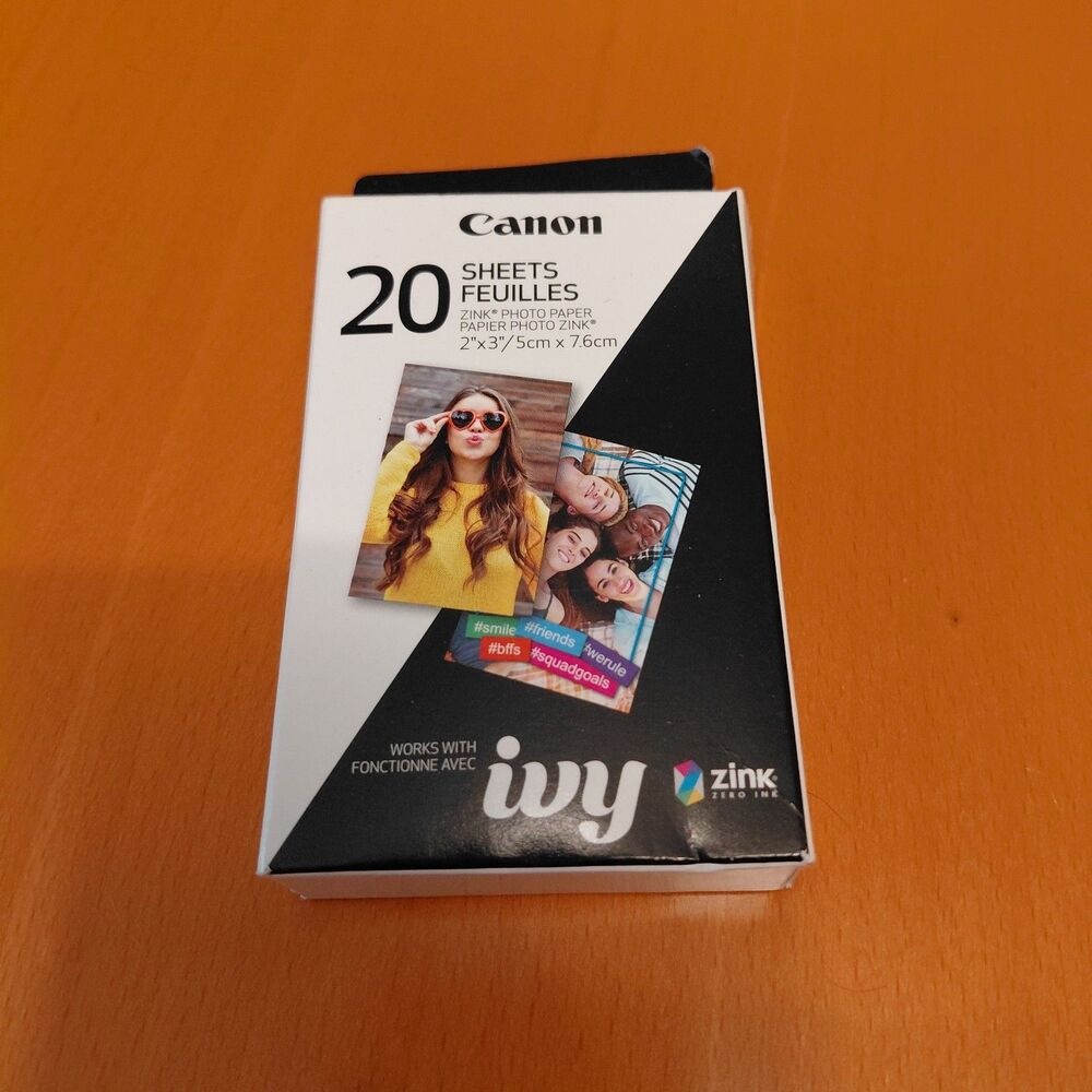 Canon ZINK 2"x3" Sticky Backed Photo Paper 20 Sheets for IVY Mini Photo Printer